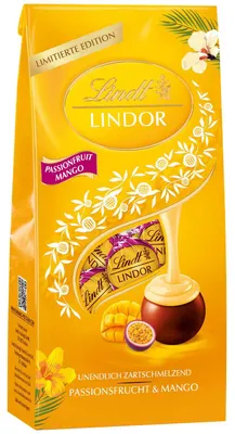 Zdjęcie produktu dla Lindt Lindor Mango Marakuja Czekolada mleczna Torebka 137 g