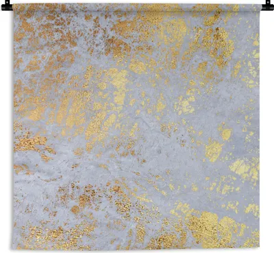 Produktbild von MuchoWow® Wandteppich Wandbehang Marmor - Gold - Grau 150x150 cm Tapisserie Dekoration Wandtuch - Wohnaccessoires - Modernes