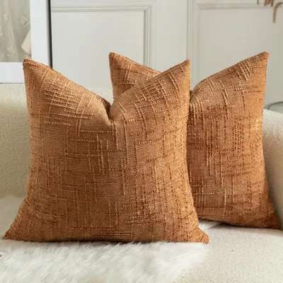 Obrázek produktu pro Sada dvou povlaků na polštáře z plyše, rozměr 45x45 cm, barva: oranžová