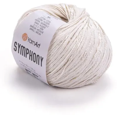Produktbild von YarnArt Symphony 2120 Creme Baumwolle/Viscose-Bändchengarn mit Glanz, 50g 125m