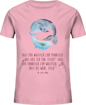 Produktbild von Mr. & Mrs. Panda Kleinkinder T-Shirt Walfisch Thunfisch 7-8 Jahre (122/128) - Baumwolle Pink - Geschenk, Organic Kinder, Wahl, Bio, Teenager, Spruch Des Tages, Witz, Wal