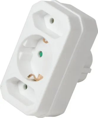Obrázok produktu pre Logilink Steckdosenadapter 2x Euro und 1x Schukon weiß