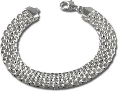 Imagen del producto de Pulsera SilberDream de 19 cm, trenzada, pulida, plateada, para mujer, joyería (modelo D2SDA2019J)