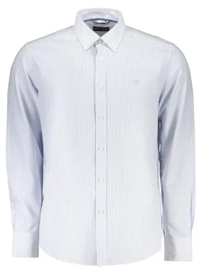 Produktbild von Gestreiftes Herren Langarmhemd Blau mit Button-Down-Kragen