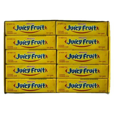 Produktbild von Wrigley‘s Juicy Fruit Kaugummi - 20 Packungen - 20x 5 Streifen - 100 Stück