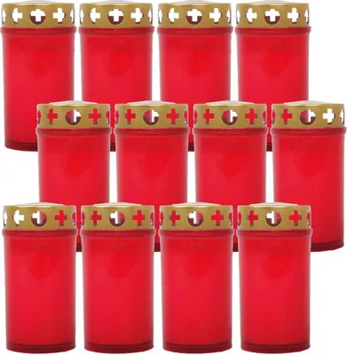 Produktbild von 12x Tage Brenner ca. 30h Brenndauer, Farbe: Rot, Auswahl: mit Deckel