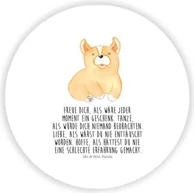 Produktbild von Mr. & Mrs. Panda Kühlschrankmagnet Corgie - Weiß - Geschenk, Hund, Lebensfroh, magnet für fotos, Sprüche, whiteboardmagnet, Lebensfreude, Welsh Pembroke, pinwand