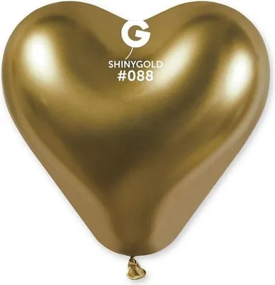 Produktbild von Chrom-Herz-Ballons Gold 25 Stück (Party - Ballons)