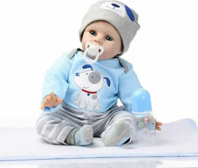 Produktbild von 55cm Baby Junge Puppe Handgefertigt Silikon