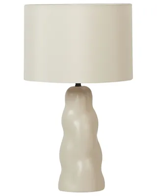 Produktbild von BELIANI Tischlampe Beige Keramik Vasenform 51 cm Stoffschirm Trommelform Einfarbig Kabel mit Schalter Modern Skandi Schlaf- u. Wohnzimmer