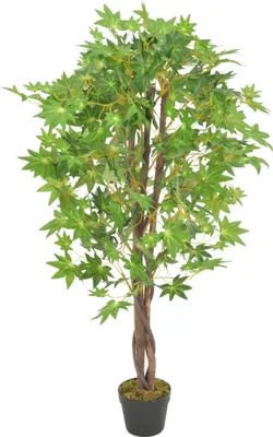 Image de Plante artificielle d'érable avec pot Vert 120 cm