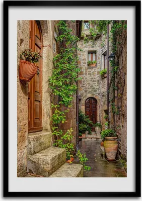 Produktbild von Bild - Bilderrahmen - 50 cm x 70 cm - MDF - Rahmen - Wandkunst Italienische Straßen