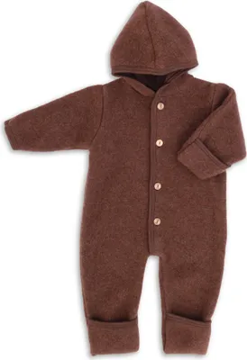 Produktbild von Engel Baby-Overall mit Kapuze, Holzknöpfen und Umschlag