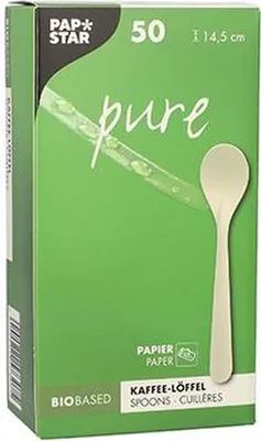Produktbild von 500 Kaffeelöffel, Papier "pure" 14,5 cm weiss
