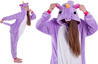 Produktbild von Pyjamas Kigurumi Onesie Einhorn Violett, Größe M