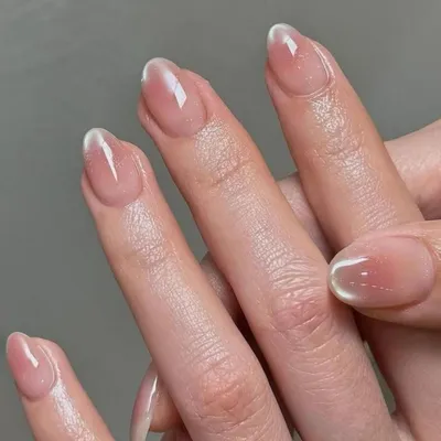 Produktbild von Künstliche Nägel Kurz Oval Ombré Rosa 30 Stück Glitter Glue on Nails Mandel Aura Rosa