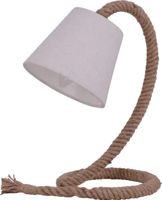 Produktbild von Näve Leuchten Tischleuchte "ROPE" inkl. Textilschirm H: 35cm Tischleuchte "ROPE" inkl. Textilschirm H: 35cm Tischleuchten - Tischleuchte mit Textilschirm "ROPE", Tischlampe im Landhaus Stil, ausMetall, Kunststoff und Textilmaterial in natur, 35 cm hoch, Maße 26 x 18 cm, E14-Fassung – Schnurschalter