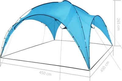 Produktbild von vidaXL Kuppelpavillon 450x450x265 cm Hellblau