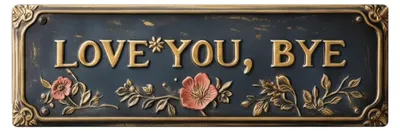 Produktbild von „Love You Bye“ Vintage-Metallschild im Retro-Stil, Wanddeko für Hausbar, Flur, Eingangsbereich oder Garagentor