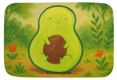 Produktbild von Mr. & Mrs. Panda Badematte Avocado Kern Design - Weiß - Geschenk, Gesund, Badvorleger, Pflanze, badezimmervorleger, duschmatte, glücklich, Badteppich, Spruch Leben