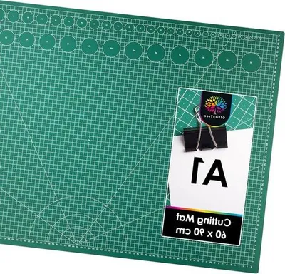Produktbild von Famanu Schneidematte A1 90 x 60 cm Selbstheilend Grün mit Raster Professionelle Schneidunterlage
