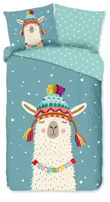 Productafbeelding van Good Morning Kinderdekbedovertrek "Borax" - Blauw - (140x220 cm) - 100% Katoen