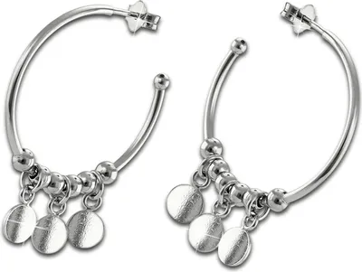 Produktbild von SilberDream Ohrringe Blättchen Damen 925 Silber Creolen ECHT-Schmuck SDO6703J