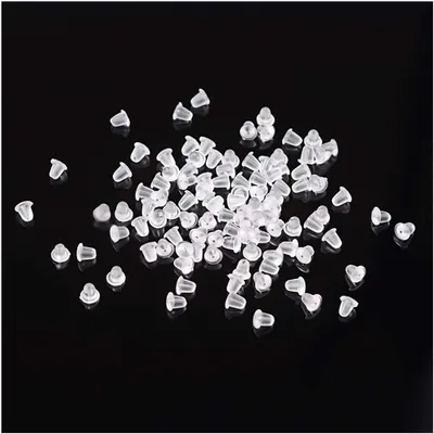 200 Gegenstücke für Ohrstecker, Ohrmutter, Ohrstopper Ø 4mm, transparent weiss