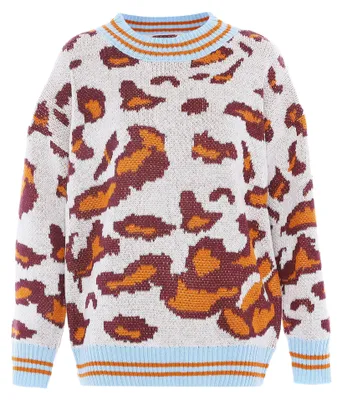 Zdjęcie produktu dla Sweter damski VANJA - biały, wzór "leoparda", wełna.
Sweter damski VANJA - biały, wzór "leoparda", wełna, rozmiar M/L