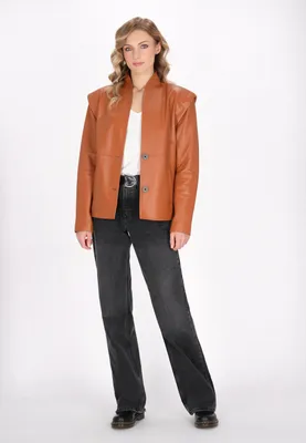 Image de Veste pour femme SAPORTA - couleur cognac, taille M