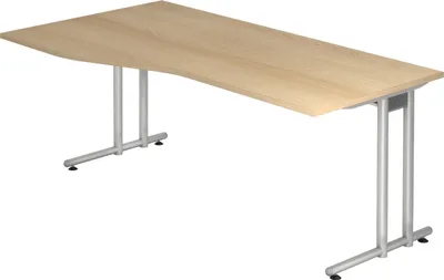 Produktbild von bümö Schreibtisch Serie-N - Größe: 180 x 100 cm, Nachbildung: Eiche
