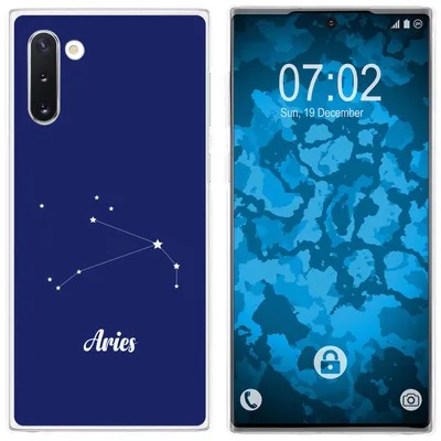 Produktbild von PhoneNatic Case kompatibel mit Samsung Galaxy Note 10 Silikon-Hülle SternzeichenAries M11