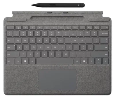 Obrázok produktu pre Microsoft Surface Pro Keyboard with Slim Pen for Business, QWERTZ, Nemecký, Touchpad, Microsoft, Surface Pro 10 for Business; Surface Pro 9 for Business; Surface Pro 8 for Business; Surface Pro X..., Platinová