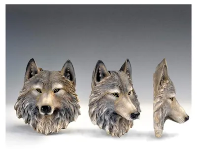 Produktbild von Wanddekoration Tierkopf, dekorative Skulptur, Wolf