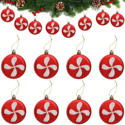 Image de Décorations de Noël pour sapin, bonbons, pendentifs, 8 pièces, rouge, environ 7,8 x 9 cm, plastique