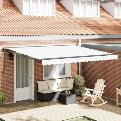 Obrázok produktu pre Rám markízy Biely 400 × 300 cm Polyester sPolyuretánpovrchom