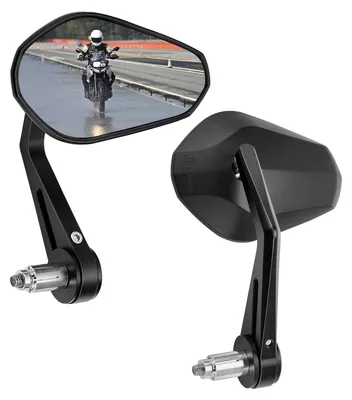 Image de Rétroviseurs de guidon pour moto, lot de 2, rétroviseurs de moto, homologués, rétroviseurs de guidon pivotants à 360°, rétroviseurs latéraux 7/8" (22 mm), compatibles avec les scooters et les quads