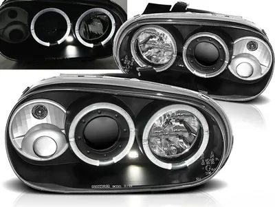 Produktbild von LED Angel Eyes Scheinwerfer für VW Golf IV 4 schwarz inkl. NSW 09.1997-09.2003