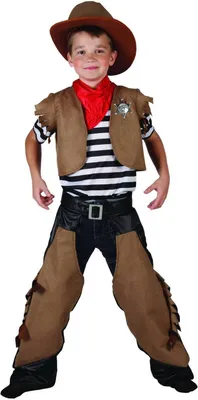 Immagine prodotto di Costume da cowboy per bambini marrone-nero - 110-122 (4-6 anni)