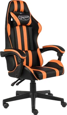 Obrázok produktu pre Herná stolička čierna a oranžová umelá koža