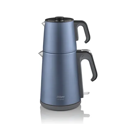 Produktbild von Arzum Cay Sefasi Teemaschinen, Elektrischer Türkischer Teekocher, 1650W Leistung, 1,2L Teekanne, 1,8L Wasserkocher, Edelstahl, Warmhaltefunktion