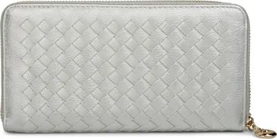Produktbild von styleBREAKER Geldbörse in Flechtoptik, umlaufender Reißverschluss, Portemonnaie, Damen 02040088