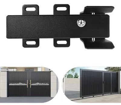 Produktbild von Elektronisches Torschloss - Modell LM149 Garagentor - Q235 Stahl rostfrei - Dreizahnriegel - Aufbruchssicher - Fernbedienung + Schlüssel - Schwarz