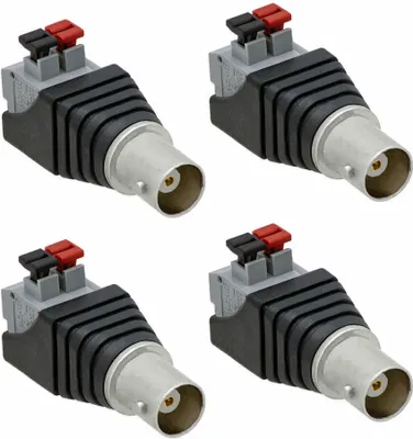 Produktbild von 4X BNC Buchse Adapter > Terminal Block 2-Pin Druck Klemmen Stecker Kabel Verbinder