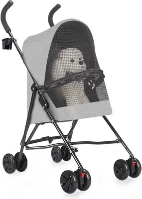 Obrázek produktu pro Dog auto Kočka Truck Lehké skládací Portable Přenosné Kompaktní Jogger Walking Auto pro malé psy Vodotěsné podložky 4 kola Štěňátka Walking Car(šedá)