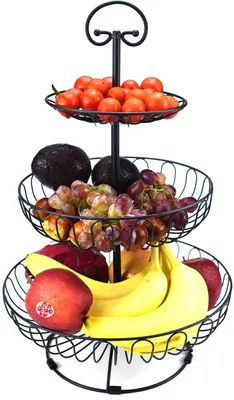 Productafbeelding van Metalen Fruitmand met 3 Niveaus en Luchtcirculatie