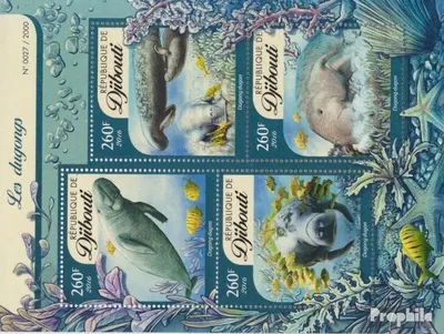 Produktbild von Briefmarken Dschibuti 2016 Mi 884-887 Kleinbogen (kompl. Ausg.) postfrisch Dugongs