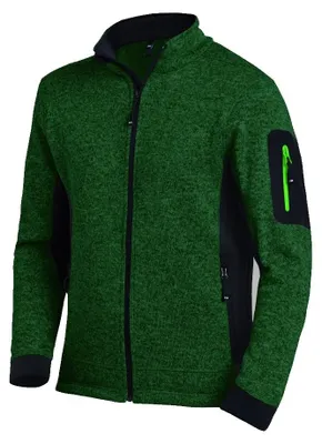 Produktbild von FHB CHRISTOPH Strick-Fleece-Jacke grün-schwarz Gr. 4XL