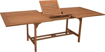 Produktbild von DEGAMO Gartentisch Holztisch Ausziehtisch 180/230x100cm, Eukalyptus Holz geölt, ausziehbar