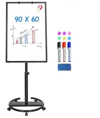 Produktbild von Mobile Whiteboard, magnetisch – 90 x 60 cm Schreibfläche – Aluminiumrahmen
